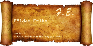 Földes Erika névjegykártya